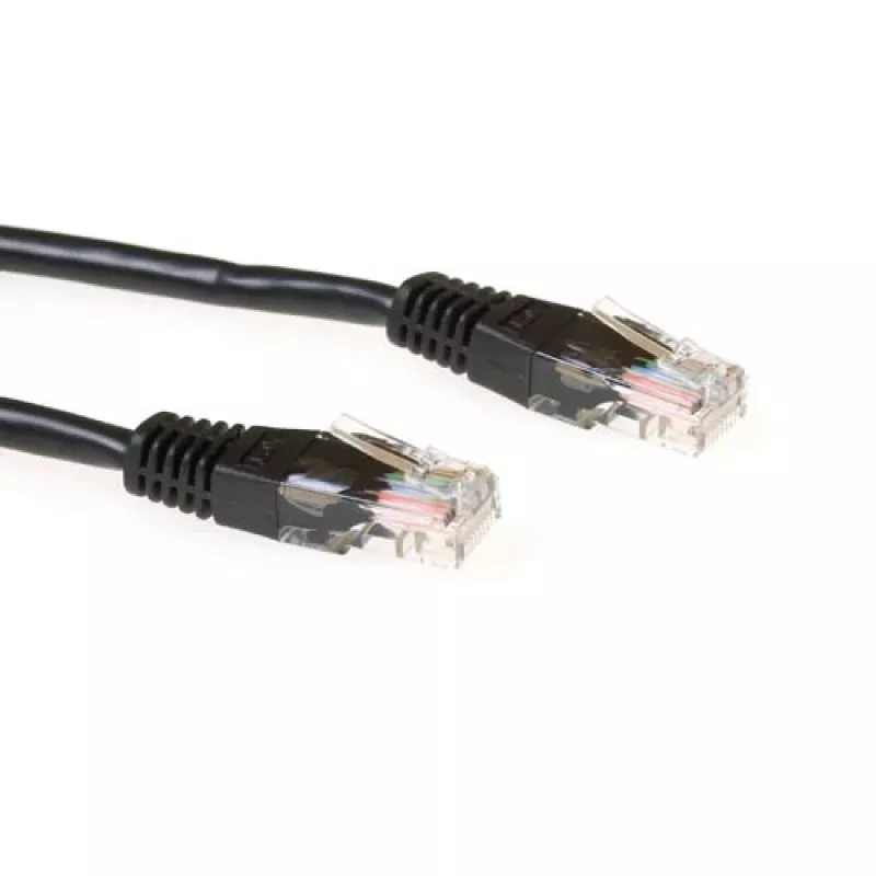 ACT Black 10 Meter U/UTP CAT6 Patchkabel mit RJ45-Steckern