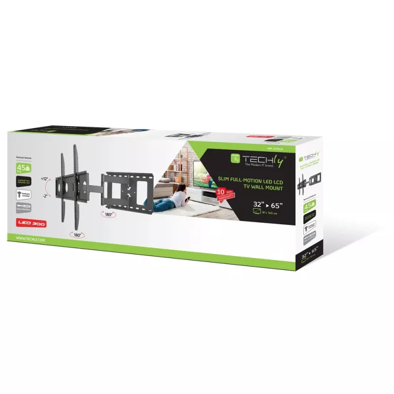 Techly ICA-PLB 148L TV-Wandhalterung 165,1 cm (65 Zoll) Schwarz