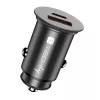 Techly Mini Auto-Ladegerät USB-A und USB-C Quick Charge 3.0 38W in schwarzem Metall