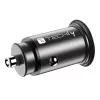 Techly Mini Auto-Ladegerät USB-A und USB-C Quick Charge 3.0 38W in schwarzem Metall