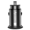 Techly Mini Auto-Ladegerät USB-A und USB-C Quick Charge 3.0 38W in schwarzem Metall