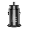 Techly Mini Auto-Ladegerät USB-A und USB-C Quick Charge 3.0 38W in schwarzem Metall