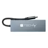 Techly IUSB32C-HUB4HPD Laptop-Dockingstation/Port-Replikator Kabelgebunden USB 3.2 Gen 2 (3.1 Gen 2) Typ-C Grau