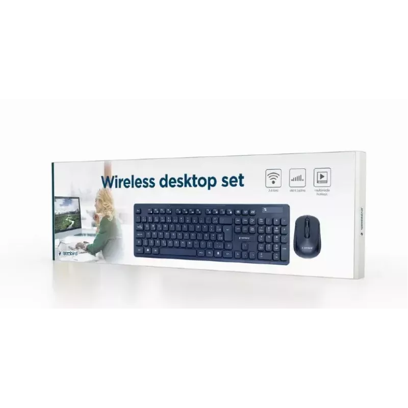 Gembird KBS-WCH-03-DE Tastatur Maus enthalten Universal RF Wireless QWERTZ Deutsch Schwarz