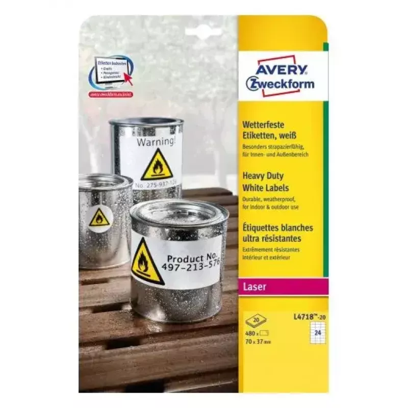 Selbstklebendes Etikett für Drucker Avery L4718-20