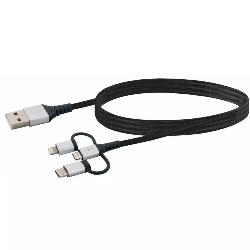 USB-Kabel Schwaiger LKU 100 1,5m USB 2.0 A Micro-USB B Schwarz Silber