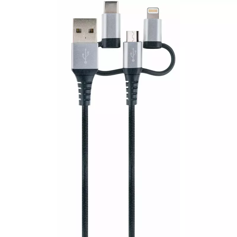 USB-Kabel Schwaiger LKU 100 1,5m USB 2.0 A Micro-USB B Schwarz Silber