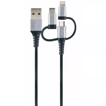USB-Kabel Schwaiger LKU 100 1,5m USB 2.0 A Micro-USB B Schwarz Silber