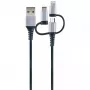 USB-Kabel Schwaiger LKU 100 1,5m USB 2.0 A Micro-USB B Schwarz Silber