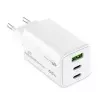 Mobile device charger MediaRange MRMA116-2 — Indoor AC fast charger, 100–240V input, up to 20V output, 2× USB-C, white