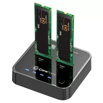 CoreParts MS-CLONER-SATA Speicher-Dockingstation USB 3.2 Gen 2 (3.1 Gen 2) Typ-C Schwarz