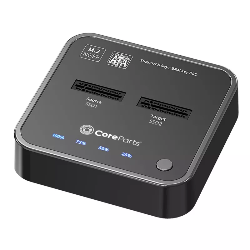 CoreParts MS-CLONER-SATA Speicher-Dockingstation USB 3.2 Gen 2 (3.1 Gen 2) Typ-C Schwarz