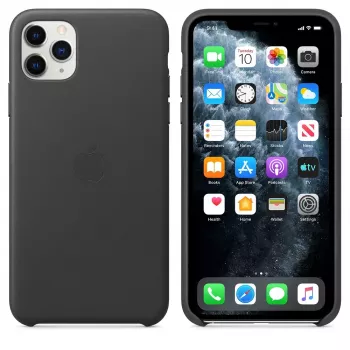 Cover Apple iPhone 11 Pro Max Leder Case Schwarz