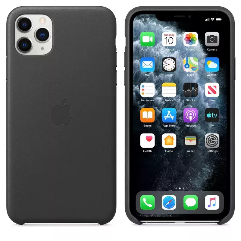 Cover Apple iPhone 11 Pro Max Leder Case Schwarz