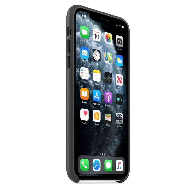 Cover Apple iPhone 11 Pro Max Leder Case Schwarz