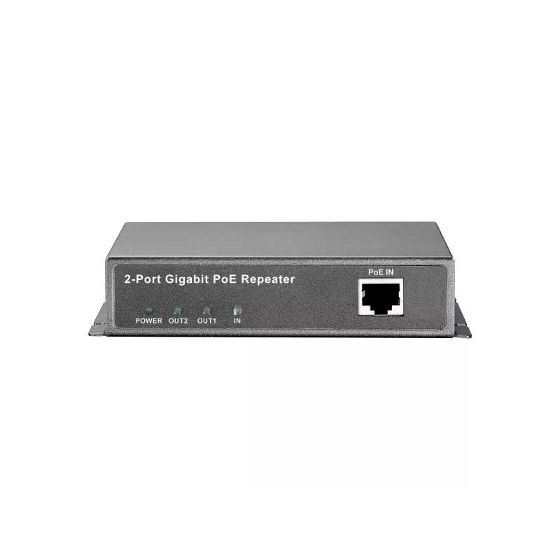LevelOne Gigabit PoE Repeater, kaskadierbar, 2 PoE-Ausgänge, Netzwerk-Repeater, 100 m, 1000 Mbit/s, Vollduplex, Halbduplex, 10/100/1000Base-T(X), IEEE 802.3x