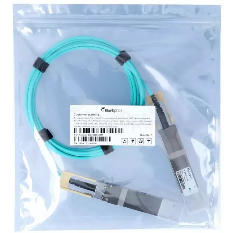 BlueOptics QDD-400G-AOC-3M-BO InfiniBand Glasfaserkabel 3m QSFP-DD Stecker