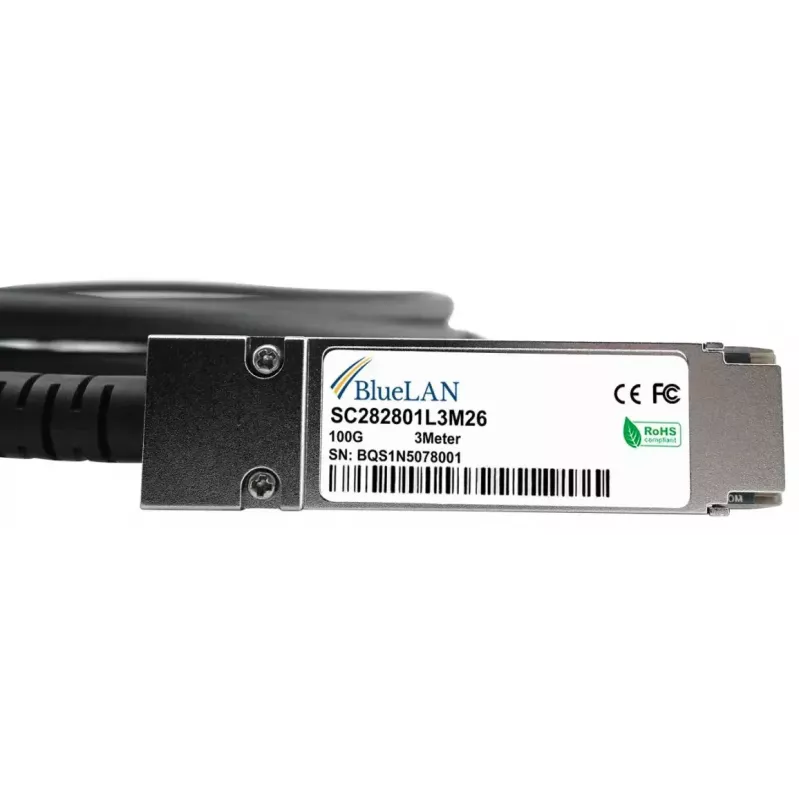 InfiniBand/Glasfaserkabel BlueOptics QSFP28-DAC-2M-PS-BL 2m Stecker/Stecker