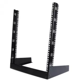 StarTech.com 2-Post 12U Desktop-Server-Rack, kleines offenes 19-Zoll-Computer-Rack, kompaktes Netzwerk-Rack für AV-/Studio-/Daten-/IT-Equipment – freistehendes Zwei-Post-Rack für Heim-/Büroanwendungen