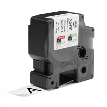 DYMO Rhino Industrie-Permanente Polyester-Etiketten | 24 mm x 5,5 m | Schwarzer Druck auf Weiß | Selbstklebend | für LabelManager & Rhino Etikettendrucker