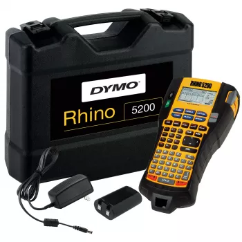 DYMO RHINO 5200 Industrie-Etikettendrucker | Beschriftungsgerät mit Koffer | Zeitsparende Schnellzugriffstasten | Druckt schnell | Robuster Etikettendrucker für Baustellen und anspruchsvolle Beschriftungsaufgaben | UK-Stecker