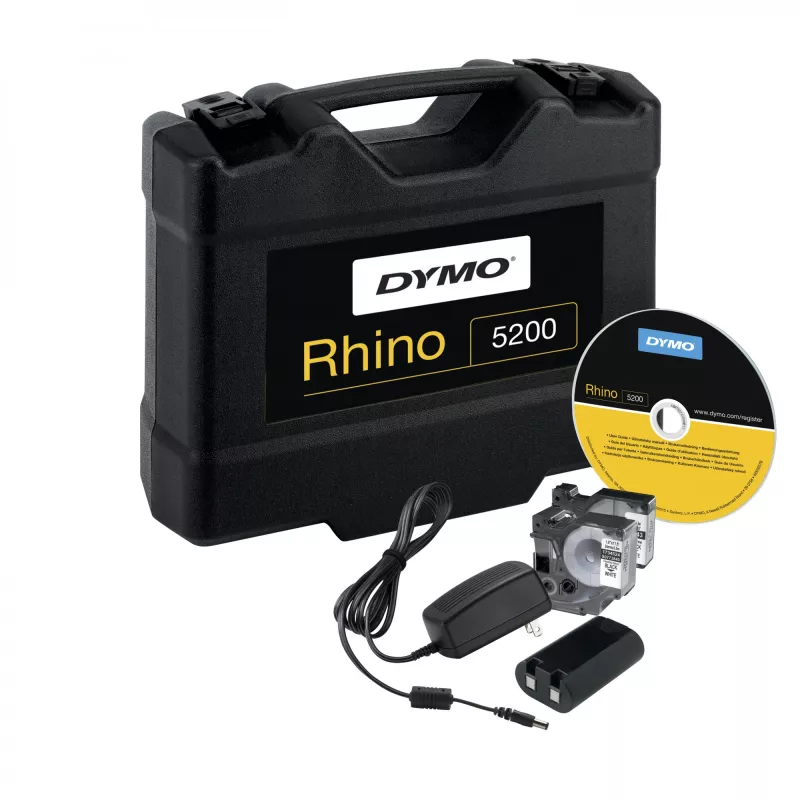DYMO RHINO 5200 Industrie-Etikettendrucker | Beschriftungsgerät mit Koffer | Zeitsparende Schnellzugriffstasten | Druckt schnell | Robuster Etikettendrucker für Baustellen und anspruchsvolle Beschriftungsaufgaben | UK-Stecker