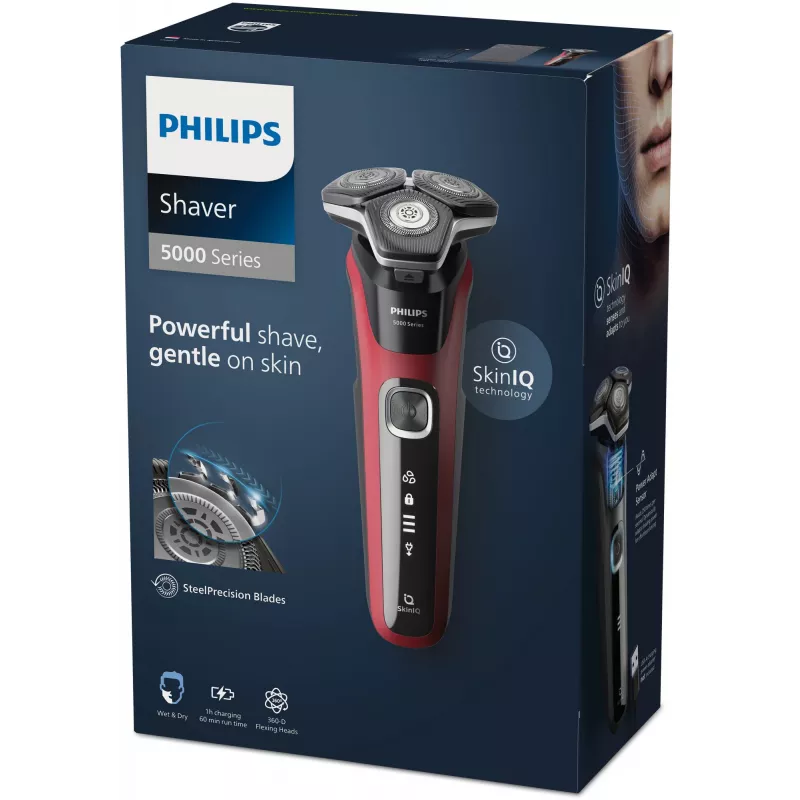 Rotationsrasierer Philips Series 5000 S5883/10 — 3-fach, nass & trocken, 60 min Laufzeit, LED-Anzeige, USB wiederaufladbar