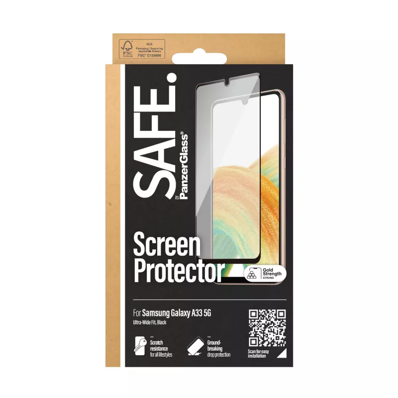 PanzerGlass SAFE Displayschutzfolie für Samsung Galaxy A33 5G, kratzfest, stoßfest
