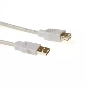 ACT USB 2.0 A Stecker - USB A Buchse elfenbein 3,00 m, 3 m, USB A, USB A, USB 2.0, 0,48 Gbit/s, Elfenbein