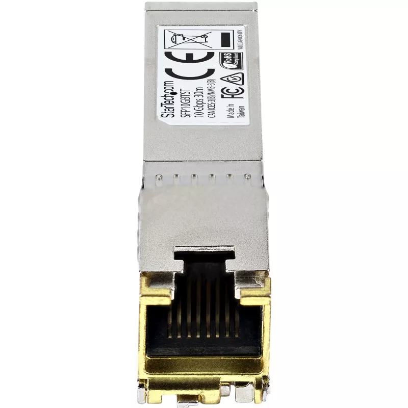 StarTech.com MSA-konformer SFP+-Transceivermodul - 10GBASE-T ~ MSA unkodiertes SFP+-Modul - 10GBASE-T - SFP auf RJ45 Cat6/Cat5e - 10GE Gigabit Ethernet SFP+ - RJ-45 30m