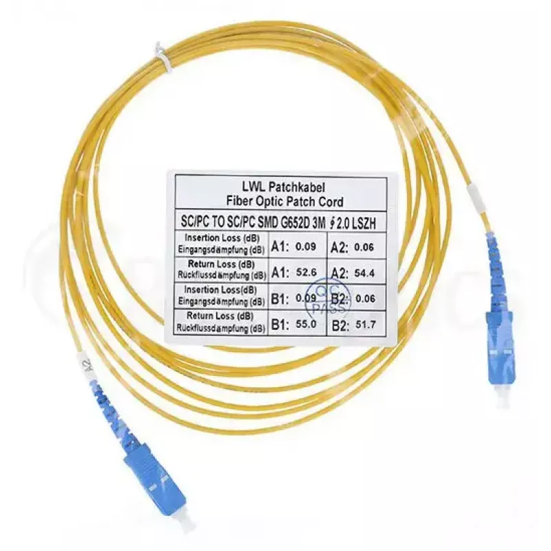 Lichtwellenleiterkabel BlueOptics SFP2222BU30MK SC G.657.A1 30 m Gelb