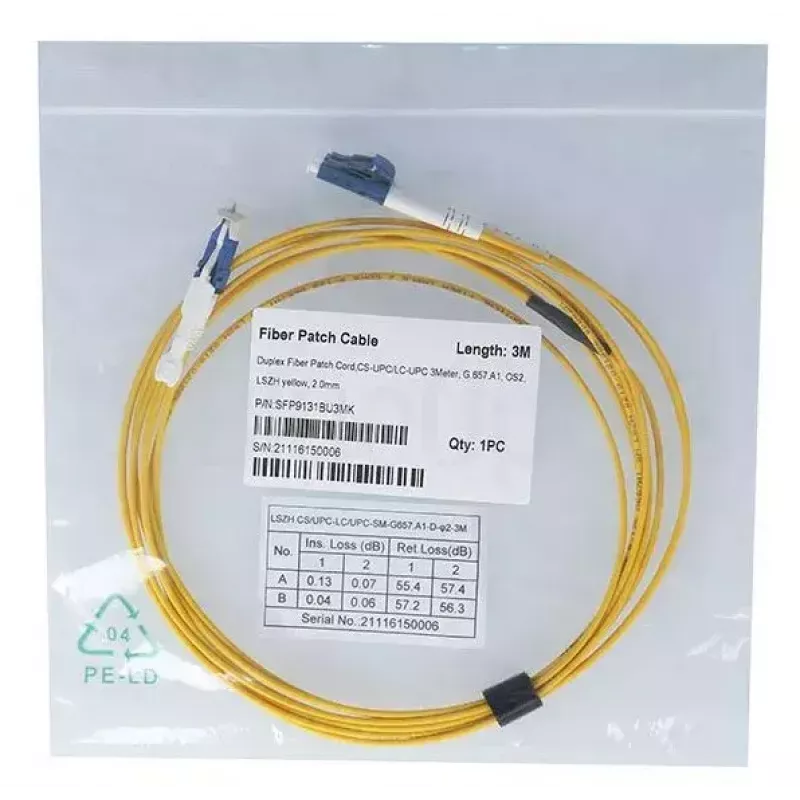 Glasfaserkabel BlueOptics SFP9131BU1MK CS LC OS2 1 m Gelb