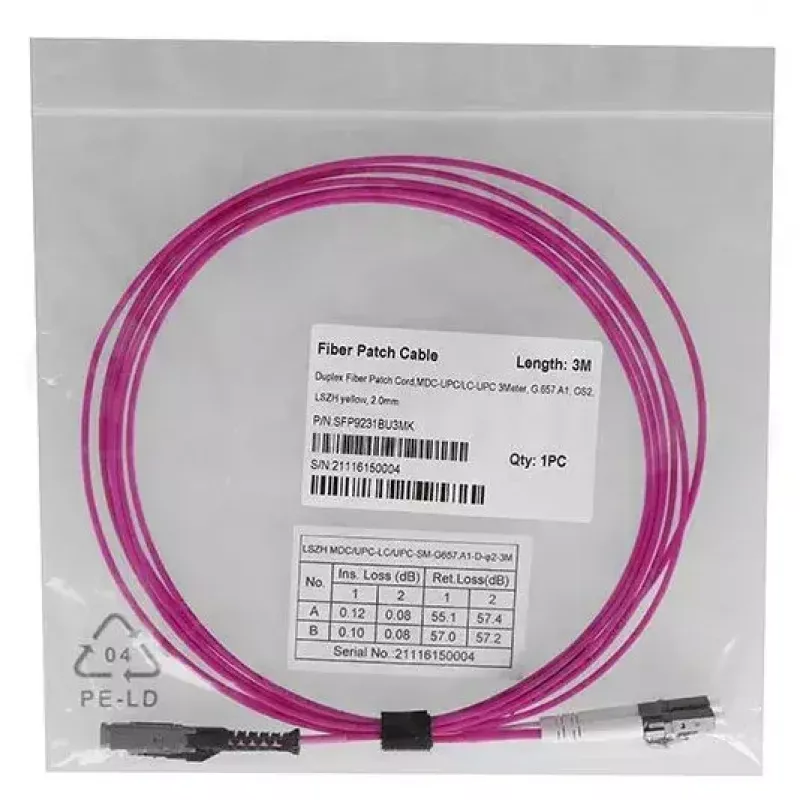 Glasfaserkabel BlueOptics SFP9231FU3MK MDC LC OM4 3 m Magenta