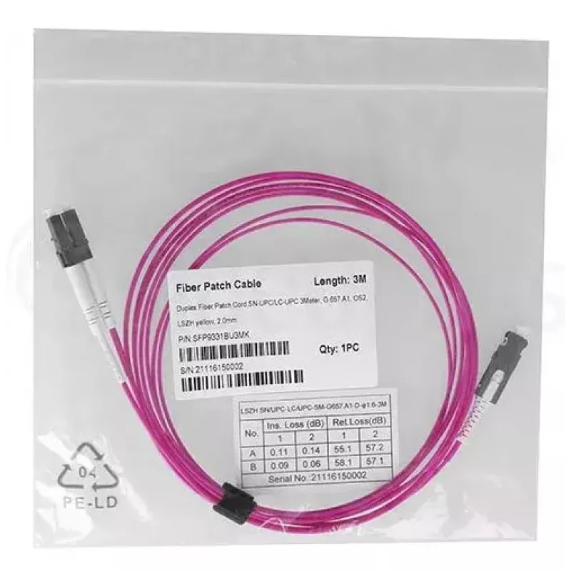 Glasfaserkabel BlueOptics SFP9331FU1MK SN LC OM4 1 m Violett