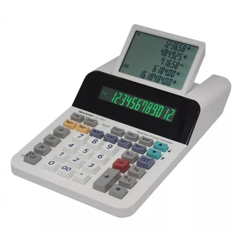 Sharp EL-1501 Taschenrechner Desktop Druckend Mehrfarbig, Weiß