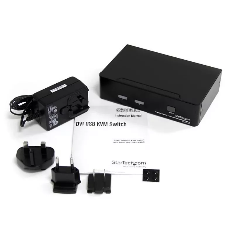 StarTech.com 2-Port DVI USB KVM-Switch mit Audio und USB 2.0 Hub
