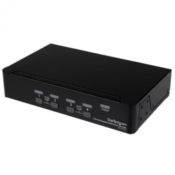 StarTech.com 4-Port USB DisplayPort KVM Switch mit Audio, 3840 x 2400 Pixel, Schwarz