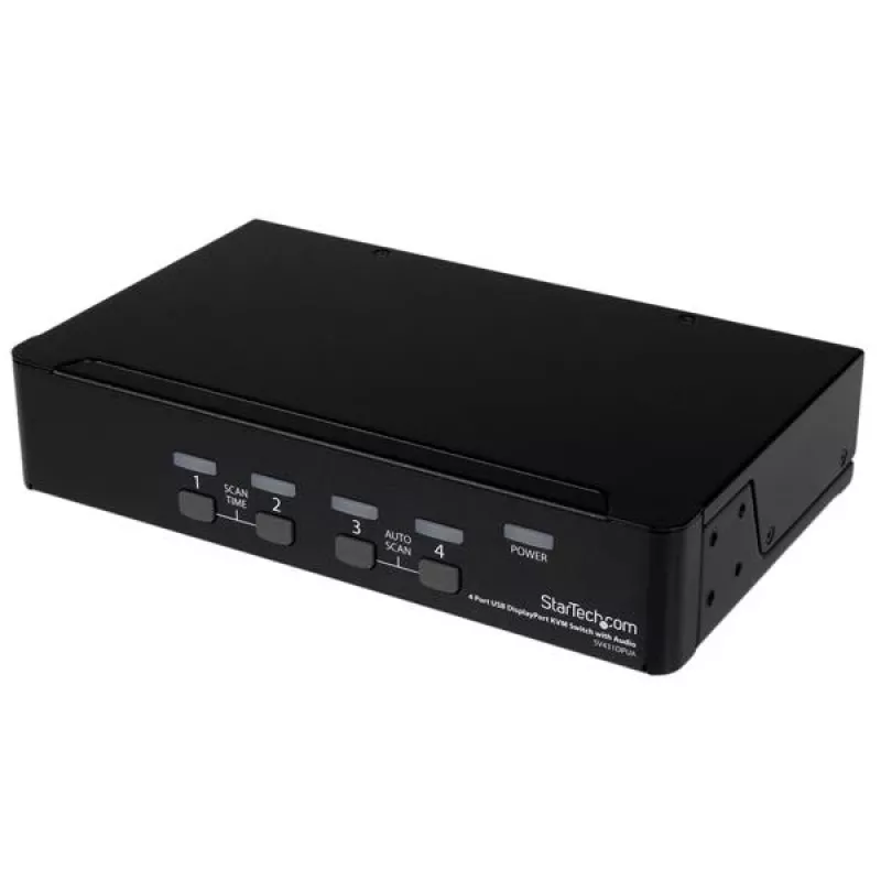 StarTech.com 4-Port USB DisplayPort KVM Switch mit Audio, 3840 x 2400 Pixel, Schwarz