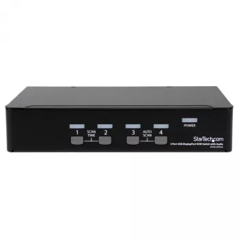 StarTech.com 4-Port USB DisplayPort KVM Switch mit Audio, 3840 x 2400 Pixel, Schwarz
