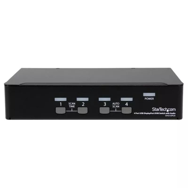StarTech.com 4-Port USB DisplayPort KVM Switch mit Audio, 3840 x 2400 Pixel, Schwarz