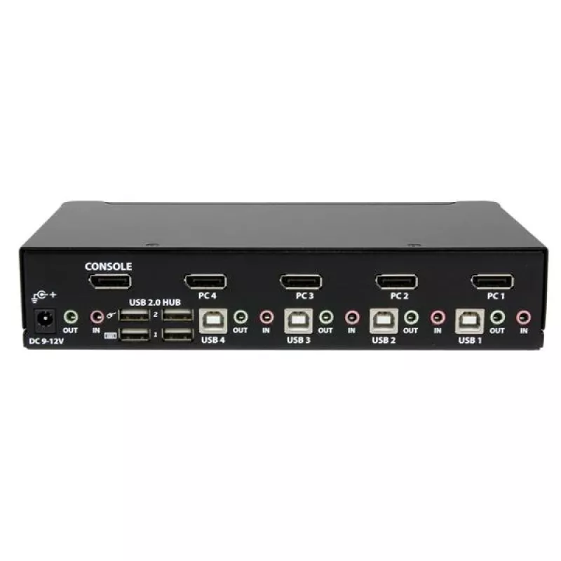 StarTech.com 4-Port USB DisplayPort KVM Switch mit Audio, 3840 x 2400 Pixel, Schwarz