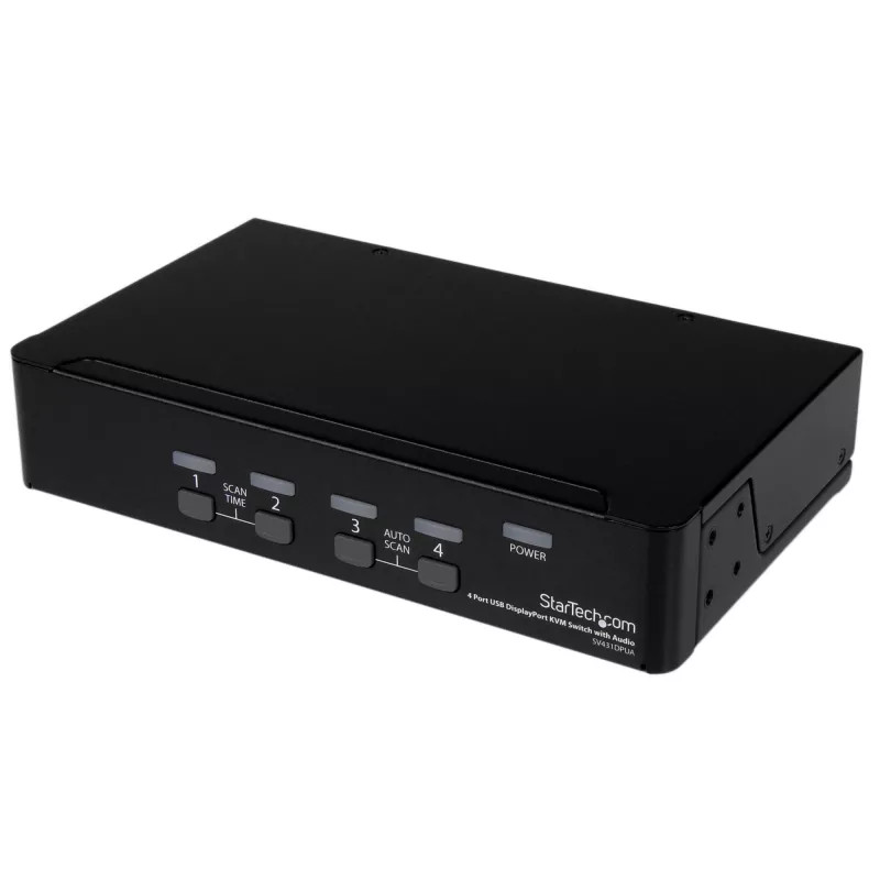 StarTech.com 4-Port USB DisplayPort KVM Switch mit Audio, 3840 x 2400 Pixel, Schwarz