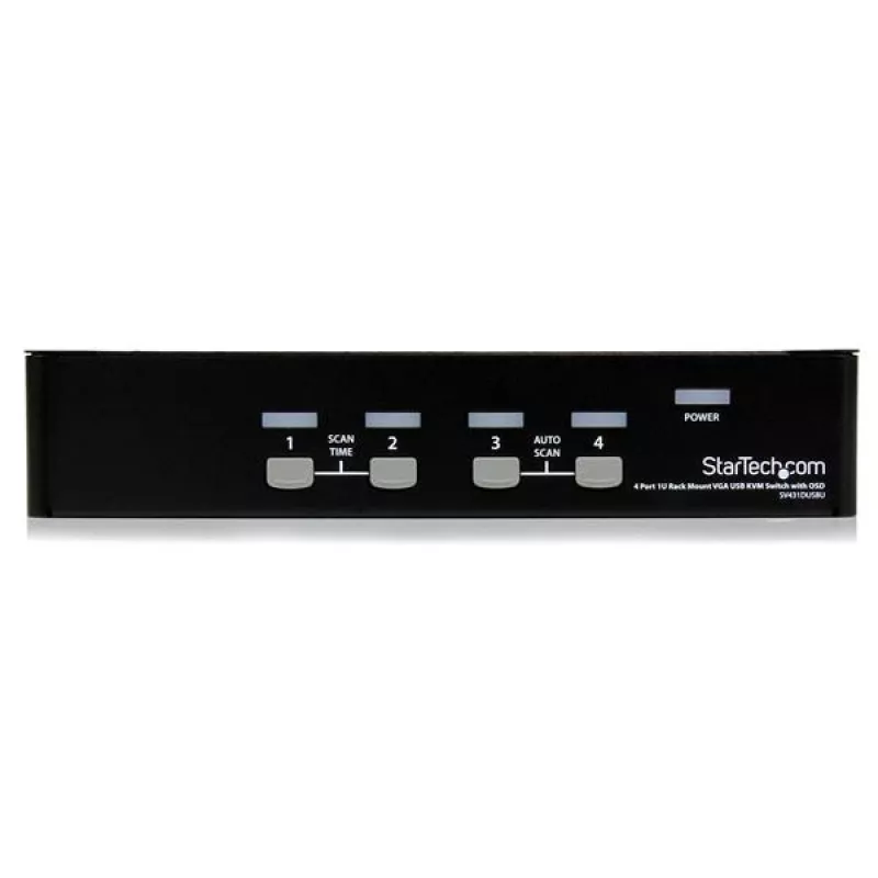 StarTech.com 4-Port 1HE Rackmount USB KVM Switch mit OSD, 1920 x 1440 Pixel, Rack-Montage, 5,4 W, 1HE, Schwarz