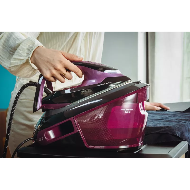 Tefal Express Vision SV8152 2800 W 1,8 l Durilium AirGlide Autoclean-Bügelsohle Violett, Schwarz