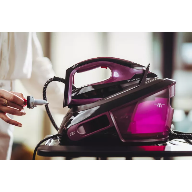 Tefal Express Vision SV8152 2800 W 1,8 l Durilium AirGlide Autoclean-Bügelsohle Violett, Schwarz