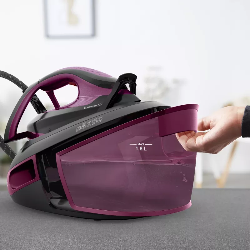 Tefal Express Vision SV8152 2800 W 1,8 l Durilium AirGlide Autoclean-Bügelsohle Violett, Schwarz