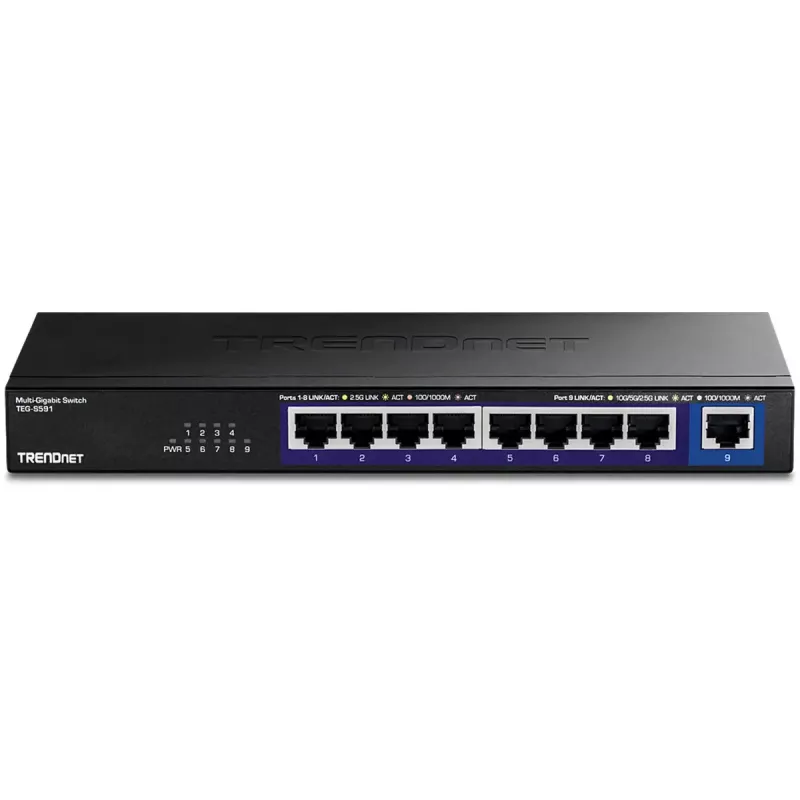 TRENDnet TEG-S591 unmanaged 8-Port 2,5G Ethernet Switch, 100/1000/2500, 60 Gbit/s, MAC-Tabelle 4000, wandmontierbar