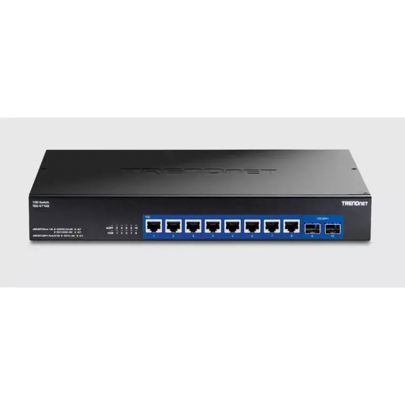 Unmanaged Switch Trendnet TEG-S7102 10G Ethernet 8 Ports Schwarz