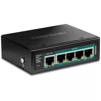 Netzwerk-Switch TRENDnet TI-B541 Unmanaged 5-Port Gigabit Ethernet (10/100/1000) mit PoE, schwarz