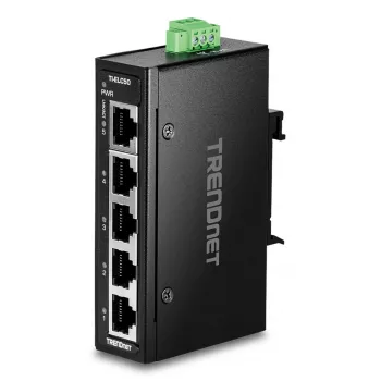 Netzwerk-Switch TRENDnet TI-ELC50 Unmanaged 5-Port Fast Ethernet (10/100), 9,6–60 V, Wand-/Hutschienenmontage